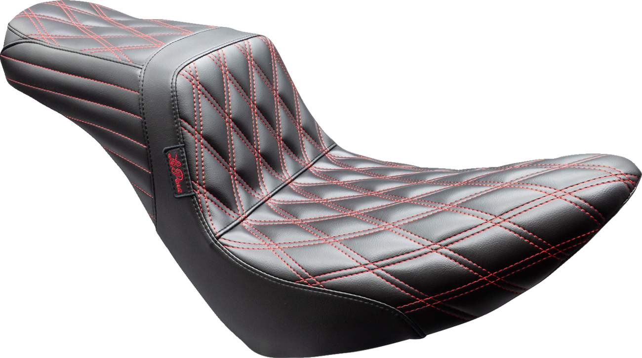 Le Pera Tailwhip Red Diamond Stitch Seat fits 2018-2025 Harley Softail FXLR FLSB