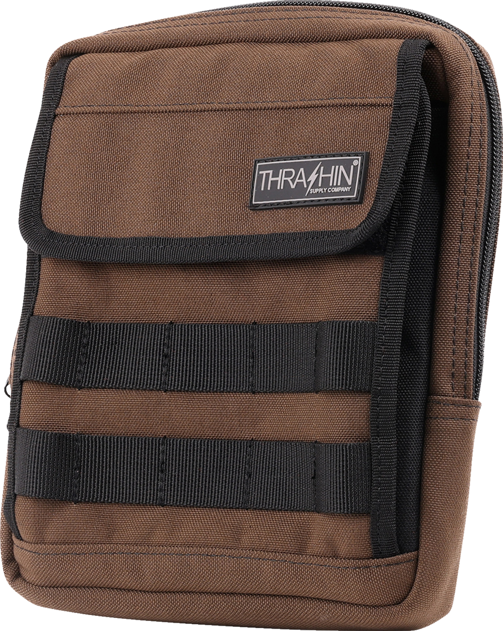Thrashin Supply Brown Motorcycle Handlebar Storage Bag Slim for Harley THB-0032