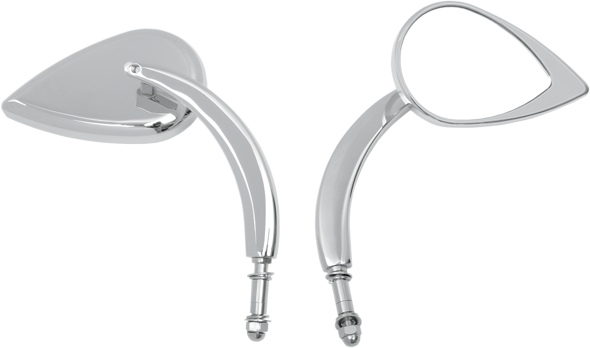 Drag Specialties Chrome Teardrop Screw in Side View Motorcycle Mirror Set