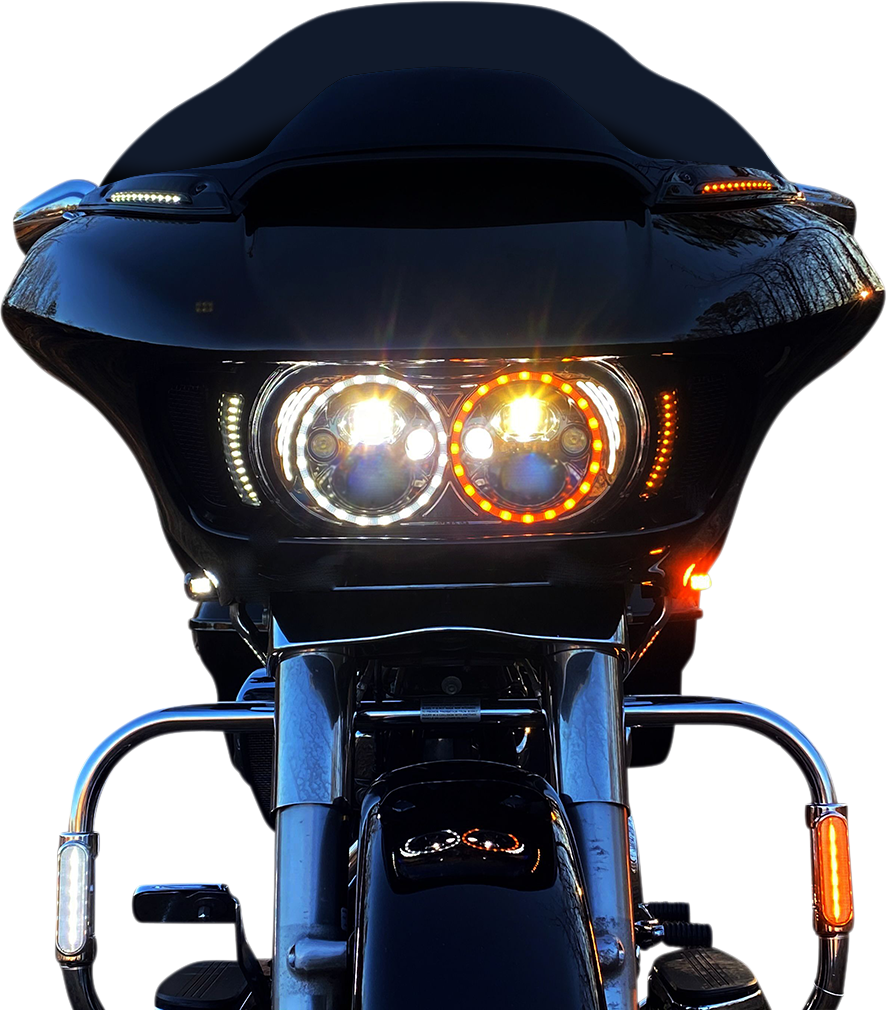 Custom Dynamics Chrome Front LED Turn Signals 2015-2025 Harley Road Glide FLTRX