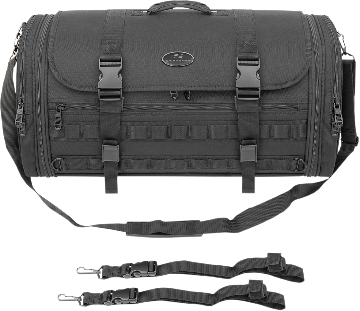 Saddlemen Black Textile Mesh TR3300DE Tactical Motorcycle Rack Bag for Harley