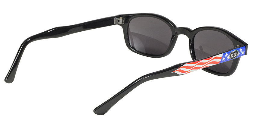 KD's Original 1 Pair Flag Frame Smoke Lens Old School Biker Sunglasses 20050
