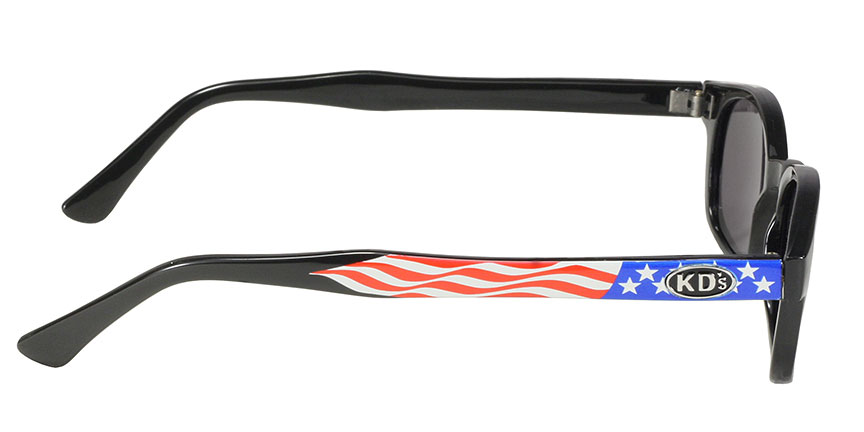 KD's Original 1 Pair Flag Frame Smoke Lens Old School Biker Sunglasses 20050