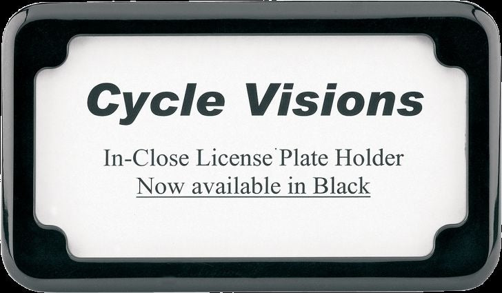 Cycle Visions Black License Plate Frame With Blind Holes & Hardware for Harley