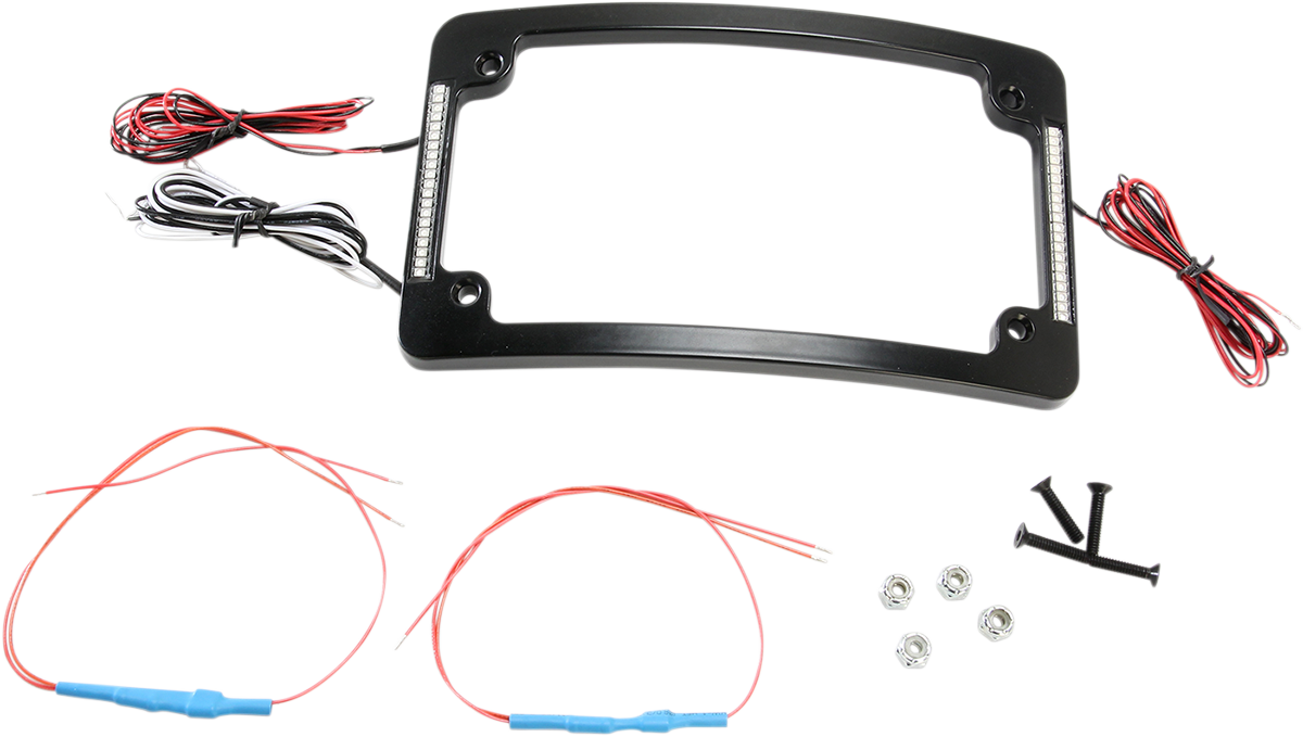 Custom Dynamics Black Radius Run Brake Turn License Plate Frame for Harley