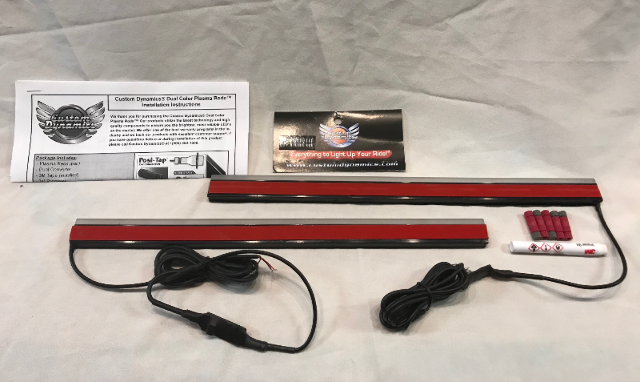 Custom Dynamics Dual Color 14" Plasma Rods for Harley Touring Saddlebags