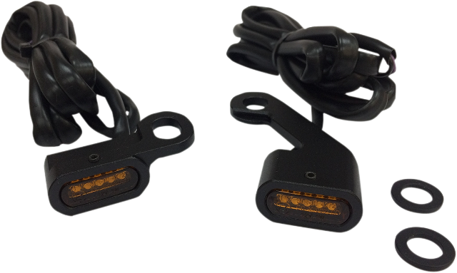 Drag Specialties Black LED Handlebar Marker Lights for 2009-2023 Harley Touring