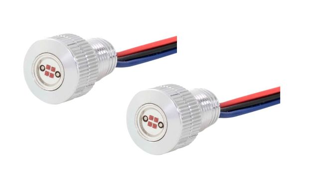 Paul Yaffe Pair Silver White Amber LED Flush Mount Lighting Bolt Light Harley