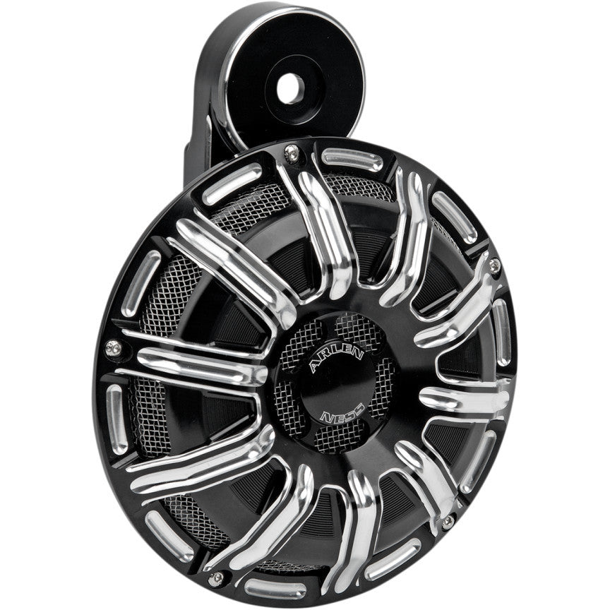Arlen Ness Anodized Black Aluminum 10 Gauge Motorcycle Horn Harley Universal