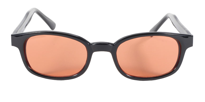 KD's Original 1 Pair Black Frame Orange Lens Old School Biker Sunglasses 2128