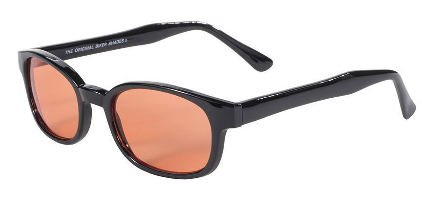 KD's Original 1 Pair Black Frame Orange Lens Old School Biker Sunglasses 2128