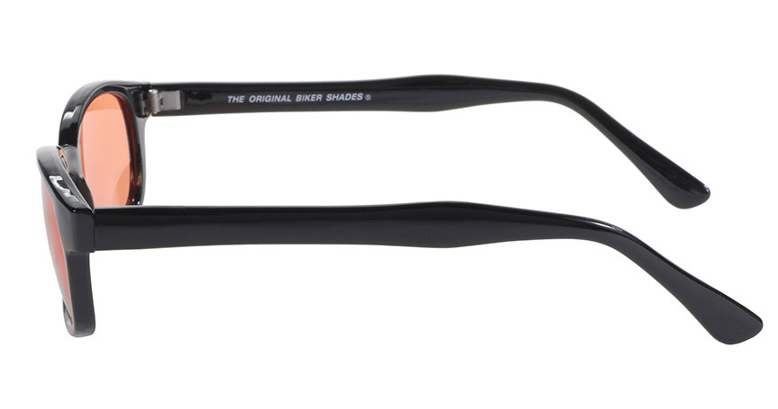 KD's Original 1 Pair Black Frame Orange Lens Old School Biker Sunglasses 2128