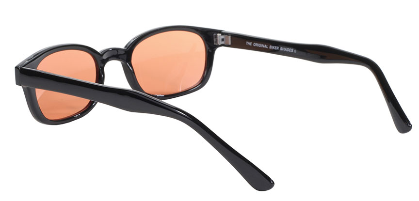 KD's Original 1 Pair Black Frame Orange Lens Old School Biker Sunglasses 2128