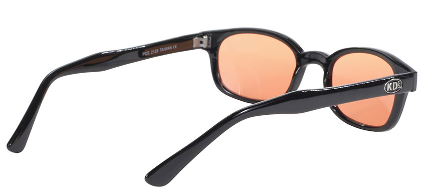 KD's Original 1 Pair Black Frame Orange Lens Old School Biker Sunglasses 2128