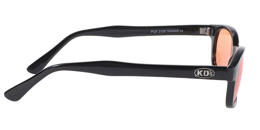 KD's Original 1 Pair Black Frame Orange Lens Old School Biker Sunglasses 2128
