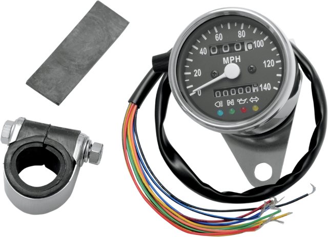Drag Specialties 2.4" Black 2:1 Speedo LED Mechanical Speedometer Harley XL FXD