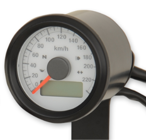 Drag Specialties KPH 1 7/8" White Face Speedo 1986-2003 Harley Softail Touring