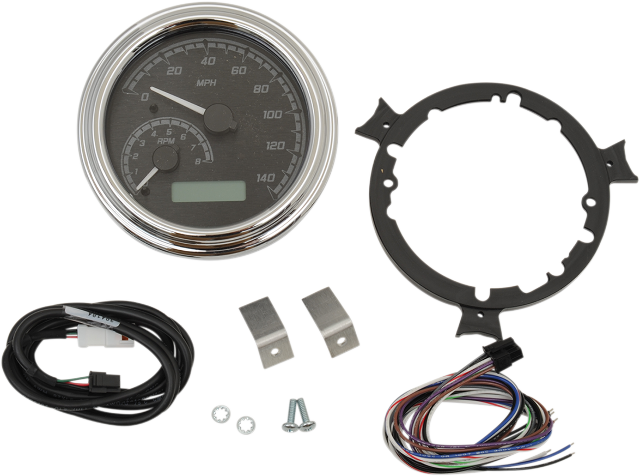 Dakota Digital MVX Chrome Tank Mounted Speedometer 04-13 Harley Touring Softail