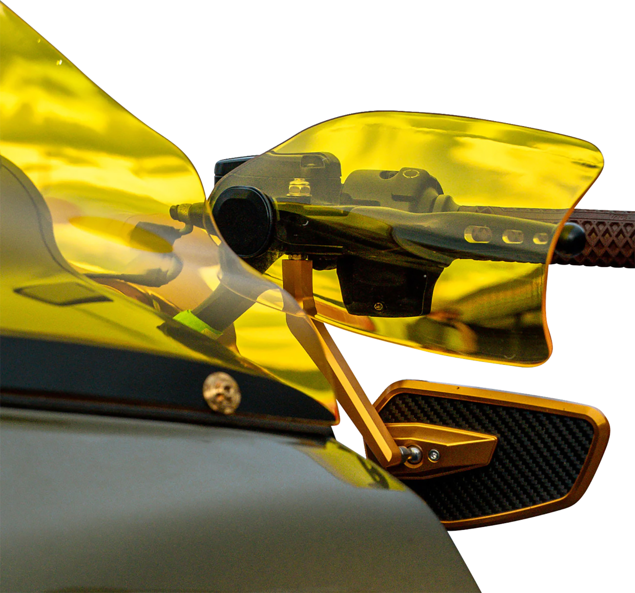 Klock Werks Flare Yellow Hand Guards fits 2002-2025 Harley Hydraulic Clutch