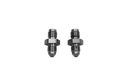 VTwin Chrome Pair 3/8"-24 Male Inverted Flare Straight Brake line Hose Adapters