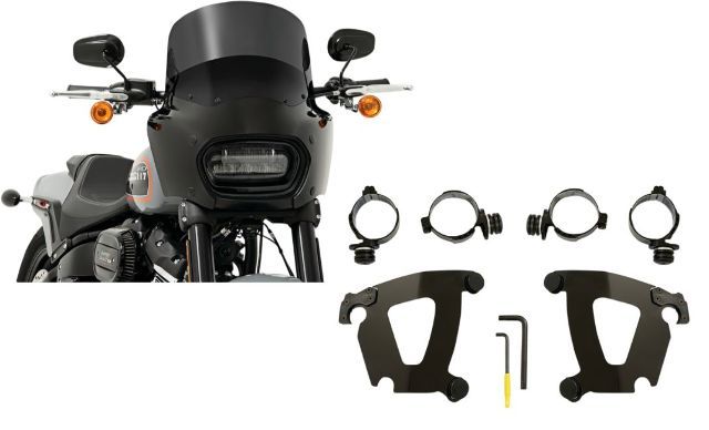 Memphis Shades Road Warrior Fairing & Black Mount Kit 2018-2023 Harley Fat Bob