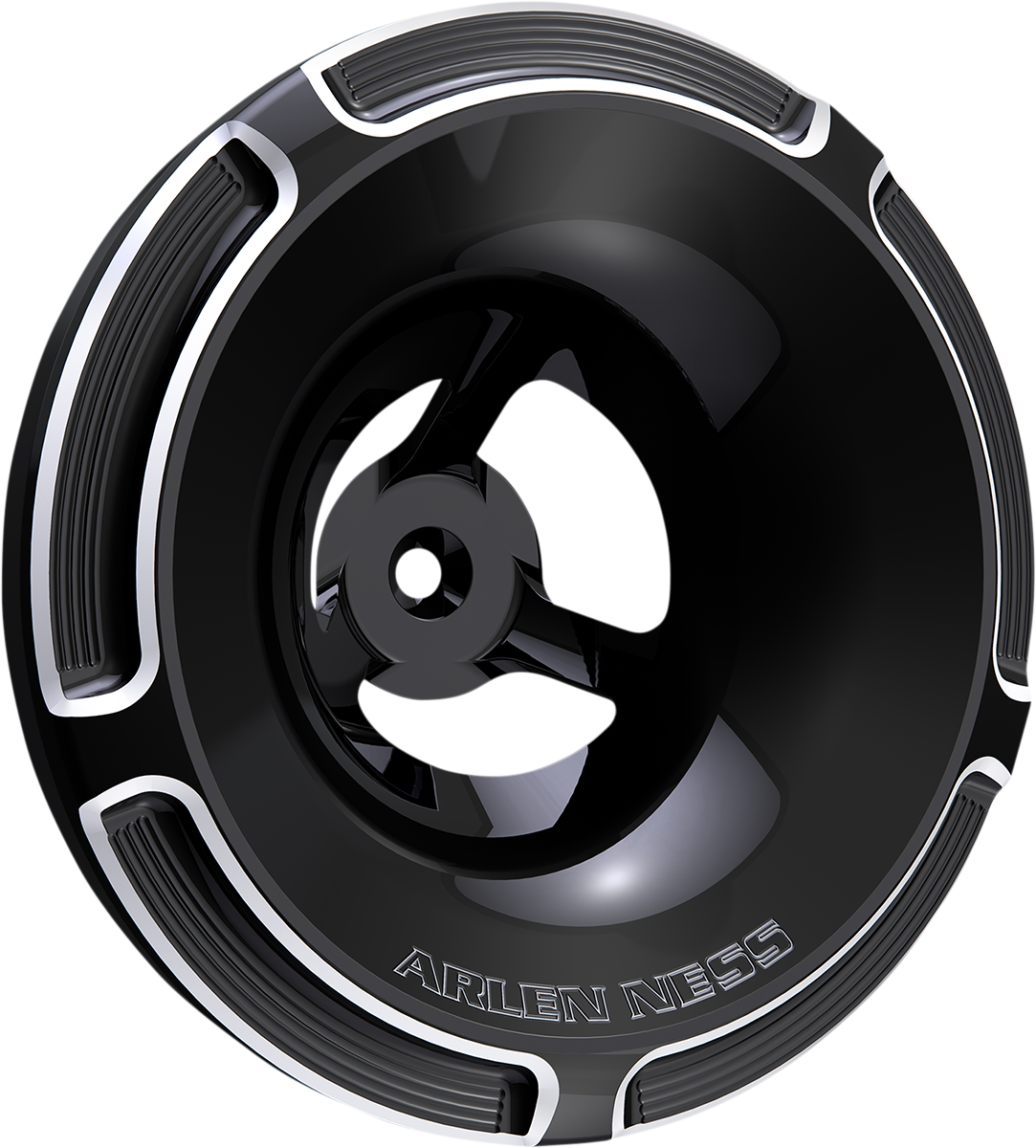 Arlen Ness Beveled Black Velocity Motorcycle Air Filter Cleaner Cover Harley