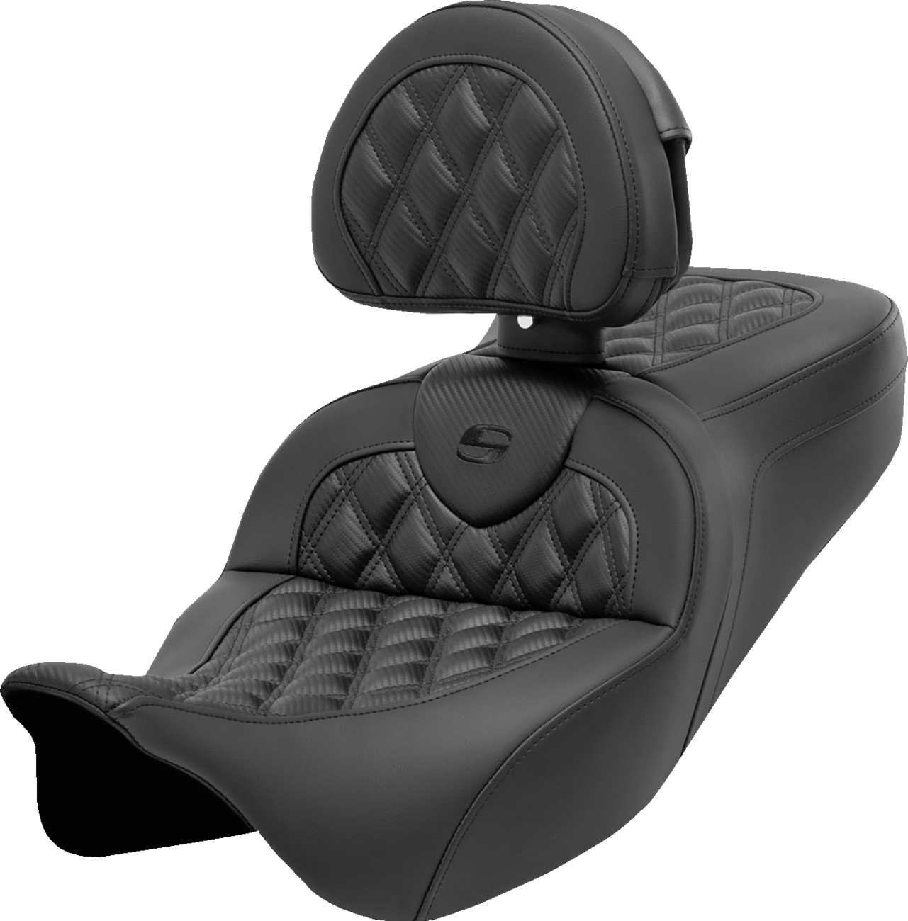 Saddlemen Roadsofa Carbon Lattice Gel Seat & Backrest 2008-2024 Harley Touring