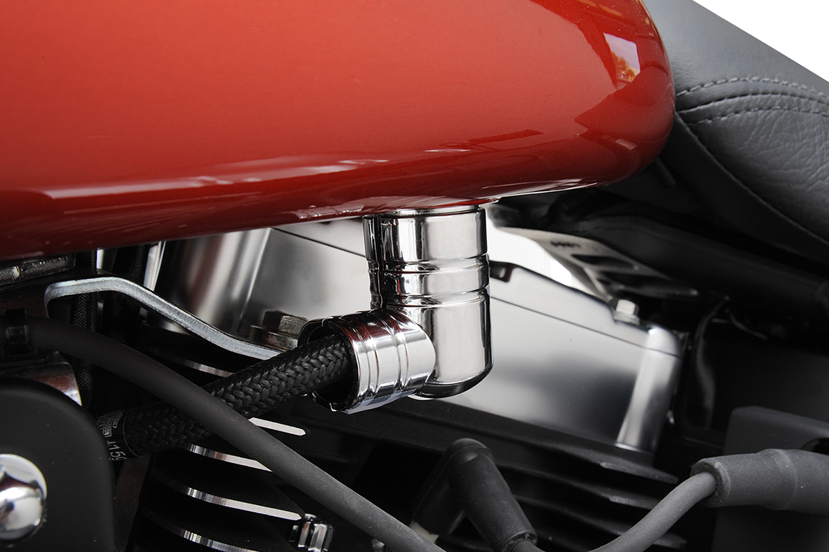 Drag Specialties Chrome Fuel Line Fitting Cover 2002-2021 Harley Dyna Touring