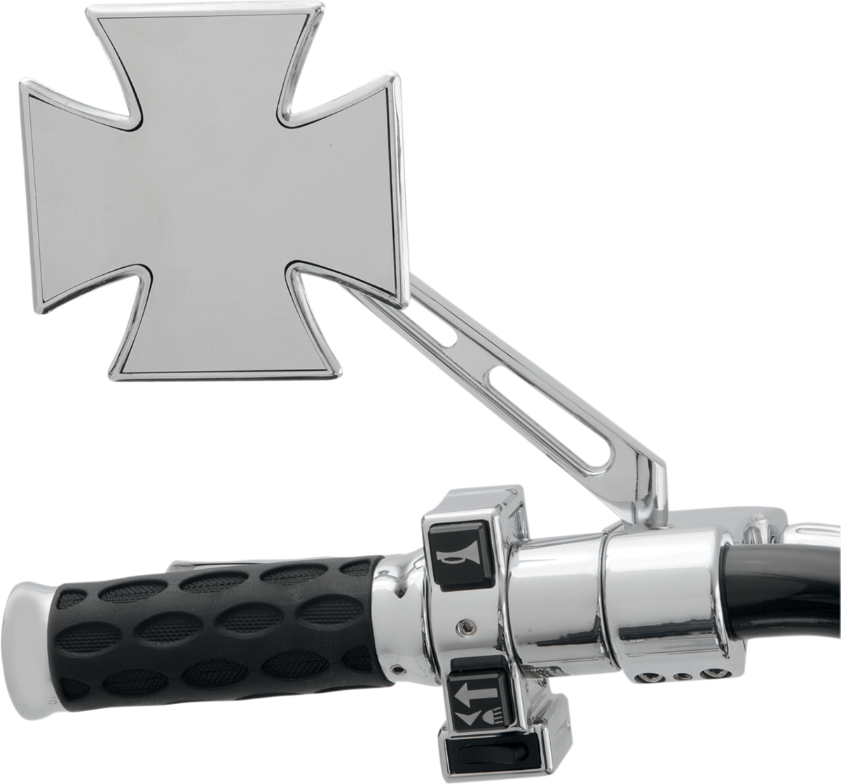 Drag Specialties Chrome Maltese Cross Pair Motorcycle Handlebar Mirror Set