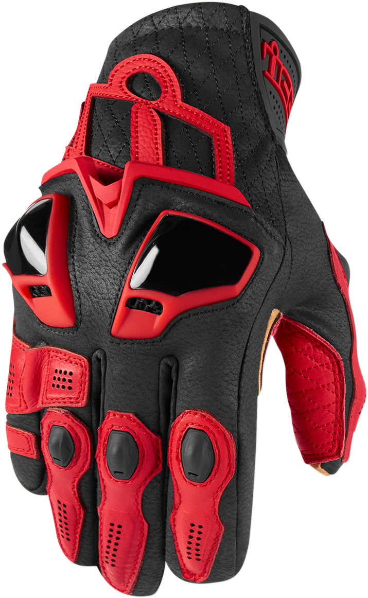 Icon Mens Hypersport Leather Dual Sport Motorcycle Riding Street Racing Gloves