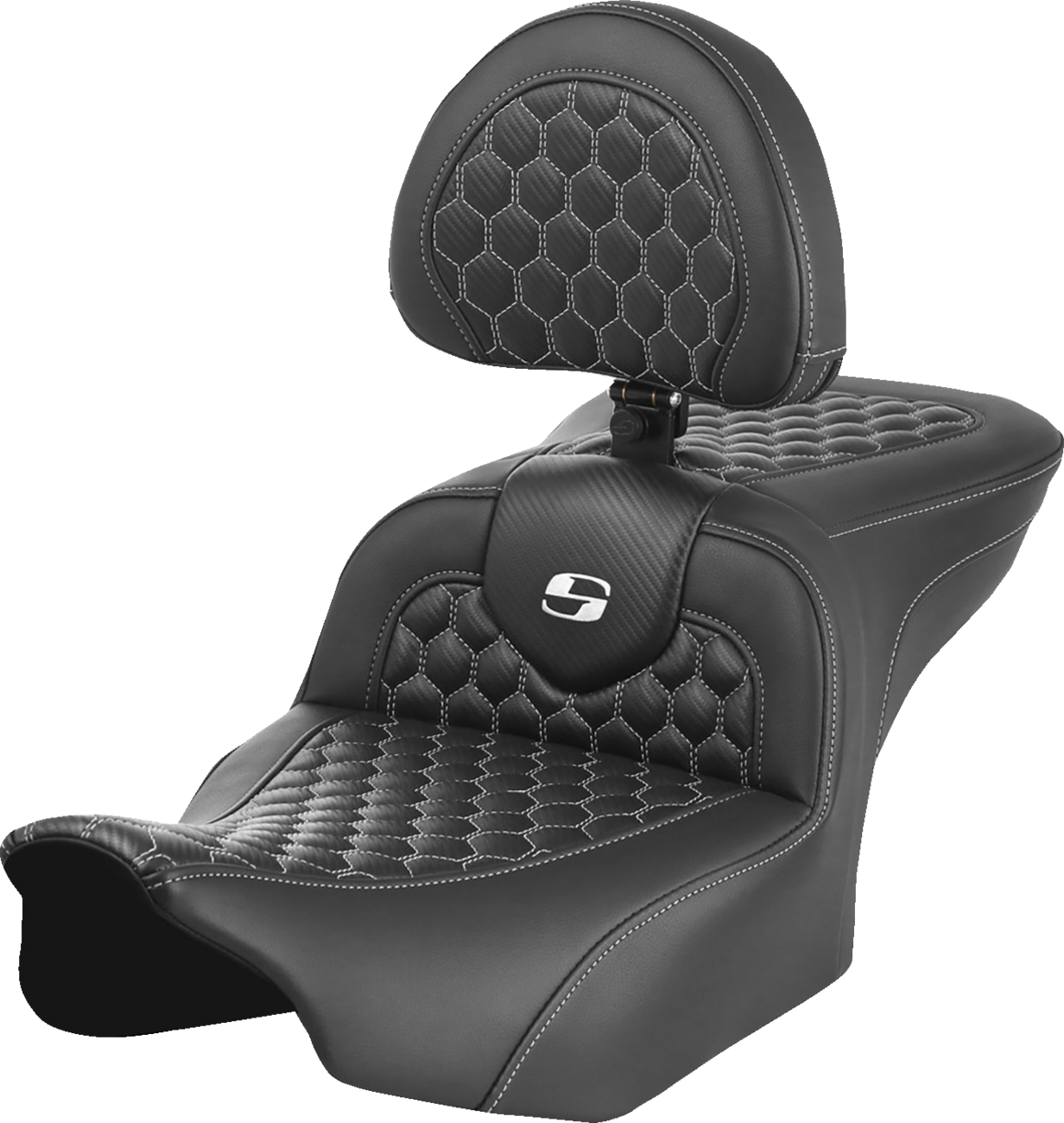 Saddlemen Roadsofa White Honeycomb Gel Seat & Backrest 2023-2025 Harley Touring