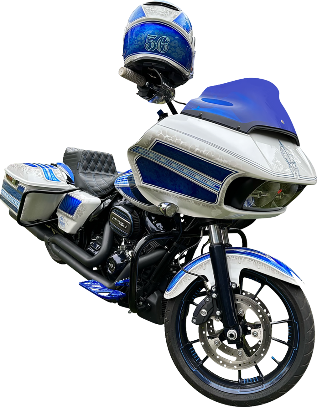 Klock Werks Kolor Flare 9" Blue Windshield fits 2015-2023 Harley Road Glide FLTR