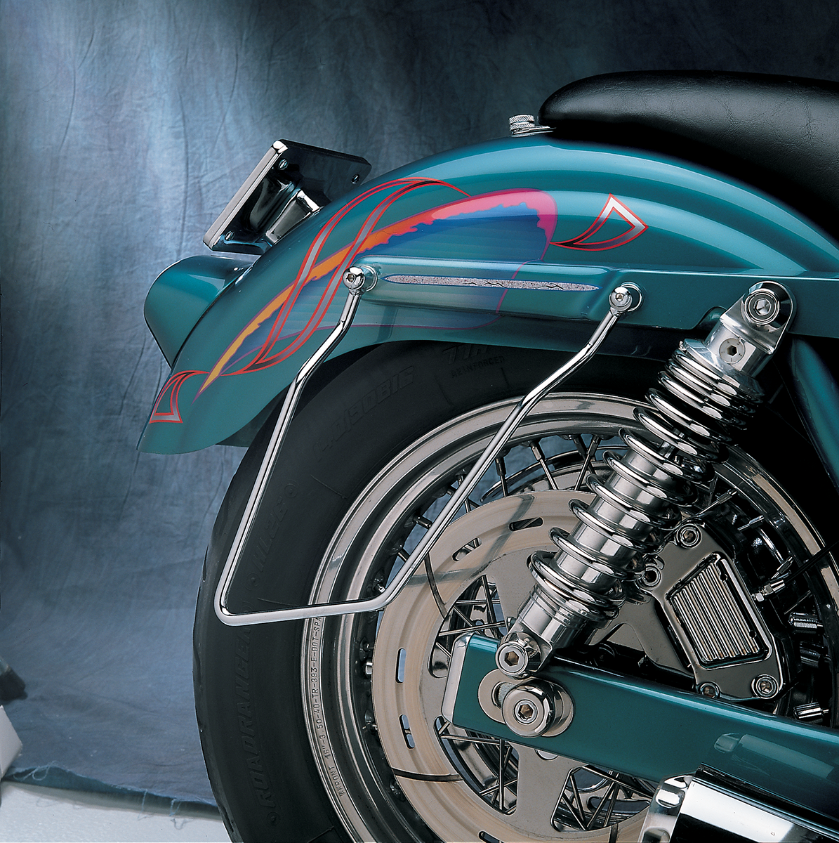 Drag Specialties Chrome Rear Saddlebag Support Brackets for 82-00 Harley FXR