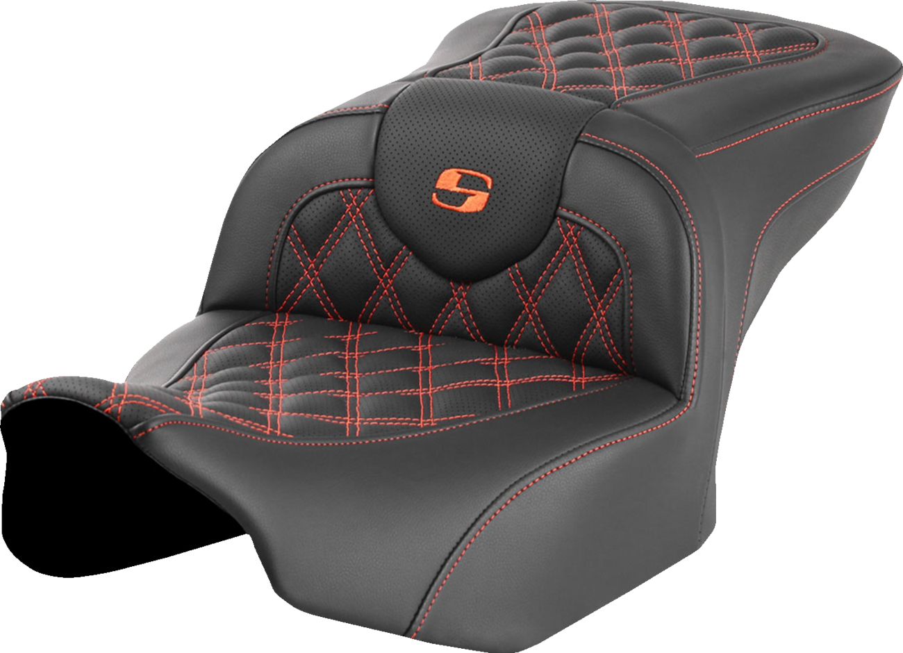 Saddlemen Roadsofa Orange Lattice Gel Seat for 2023-2025 Harley Touring FLTR