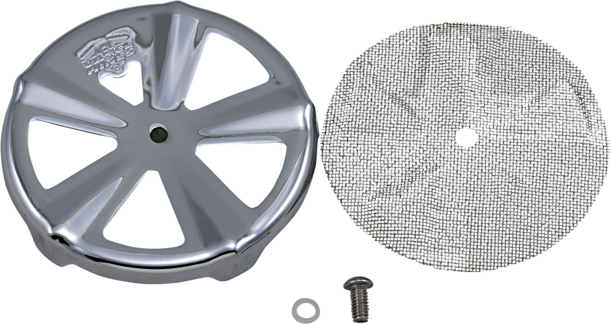 Vance & Hines Chrome Skullcap Crown VO2 Naked Air Filter Insert for Harley
