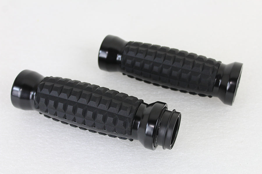 VTwin Black Alligator-Style Motorcycle Grip Set for 1979-1995 Harley FL FX XL
