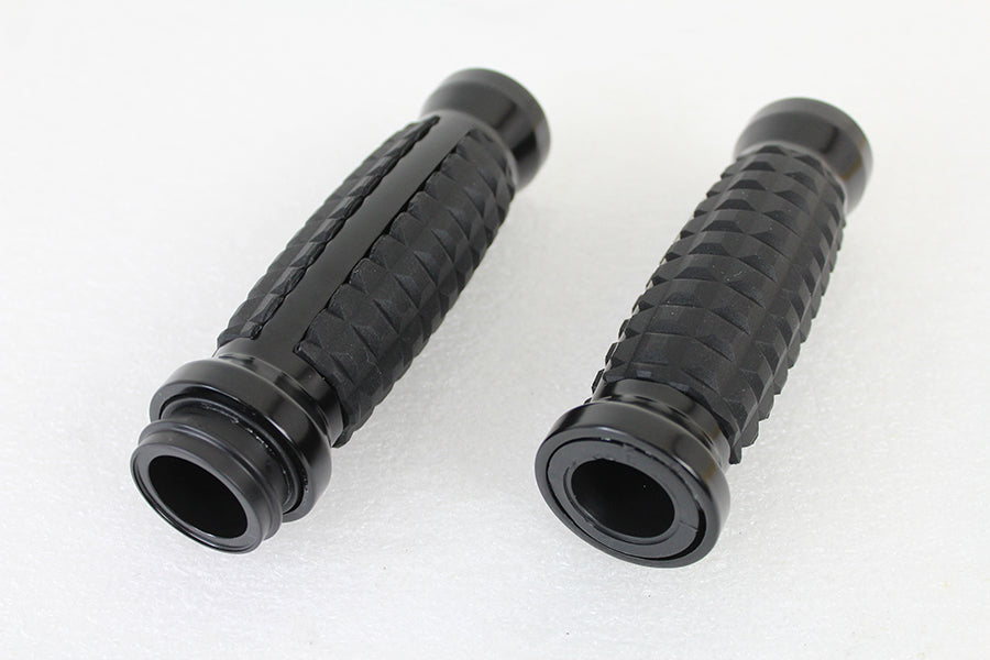 VTwin Black Alligator-Style Motorcycle Grip Set for 1979-1995 Harley FL FX XL