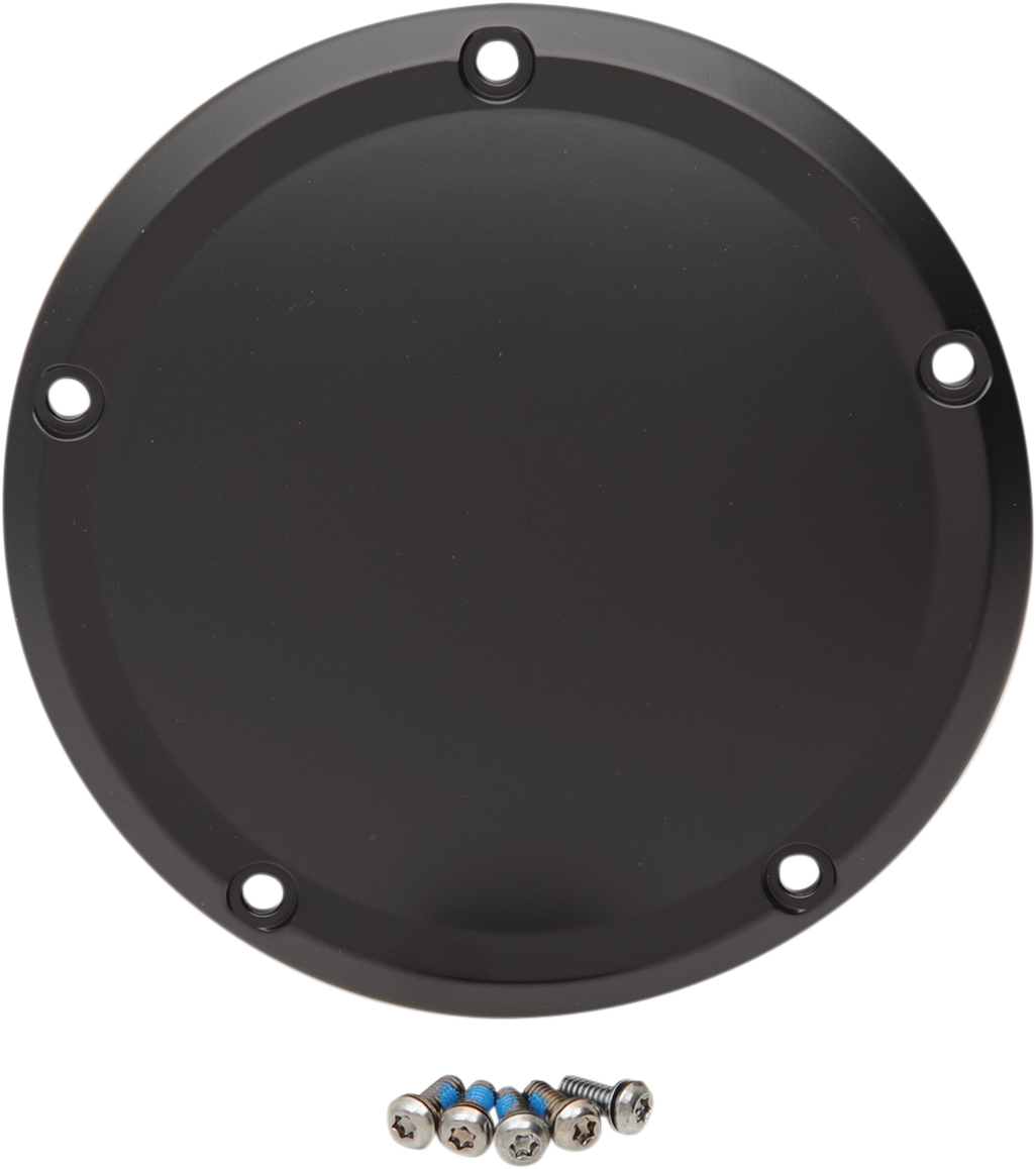 Drag Specialties Matte Black 5-Hole Clutch Derby Cover 2015-2023 Harley Touring