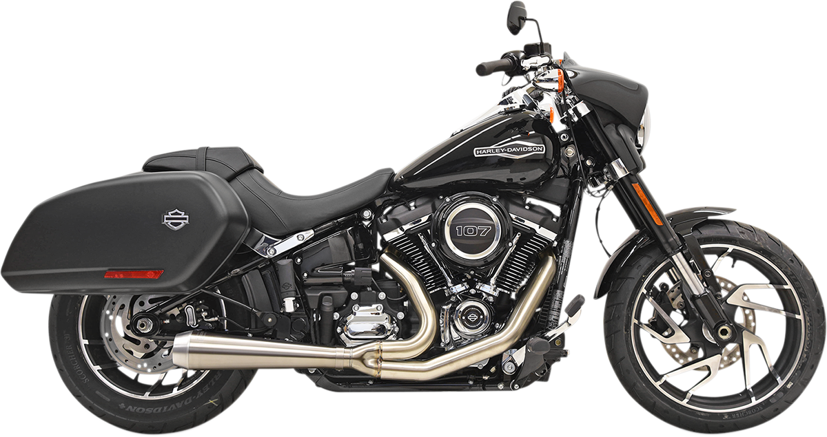Bassani Road 2:1 Rage Stainless Exhaust for 2018-2024 Harley Softail Sport Glide