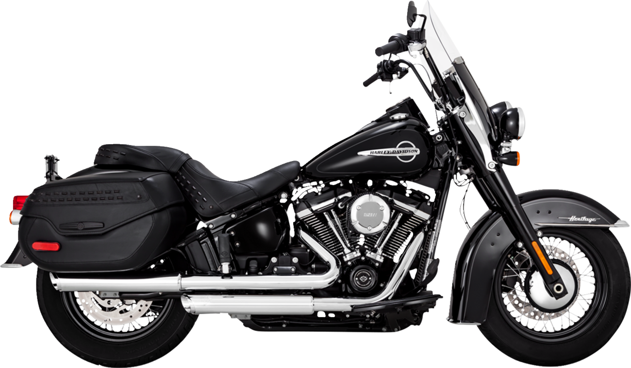 Vance & Hines Twin Slash 3" PCX Chrome Mufflers for 2018-24 Harley Softail FLHC