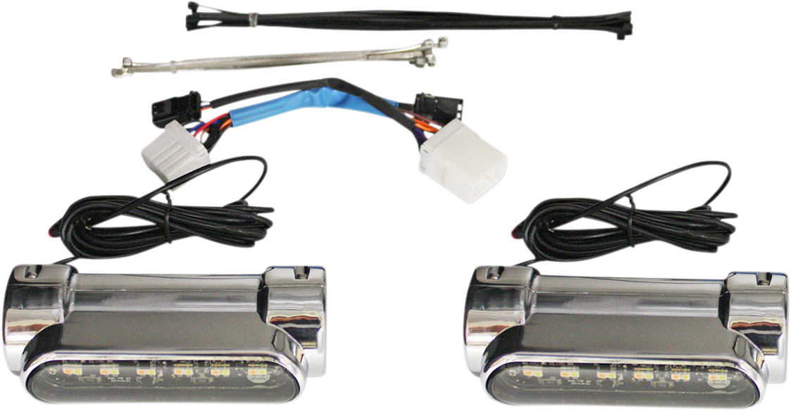 Custom Dynamics Chrome Engine Guard LED Lights 1996-2013 Harley Touring Softail