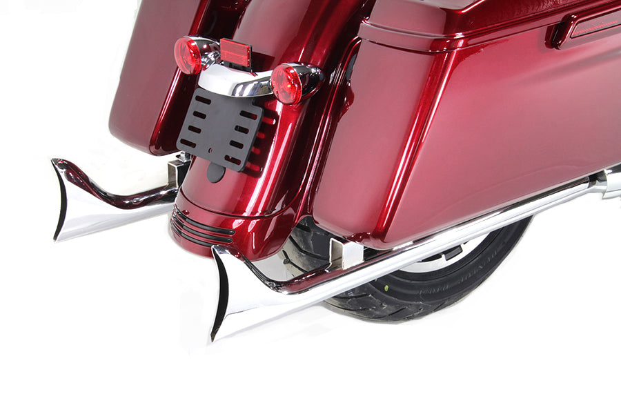 VTwin Chrome 33" Straight Fishtail Exhaust Muffler Set 2017-2022 Harley Touring