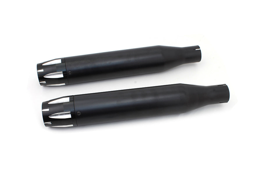 VTwin Black Highlighted Revolver Tip Muffler Set 2014-2017 Harley Sportster