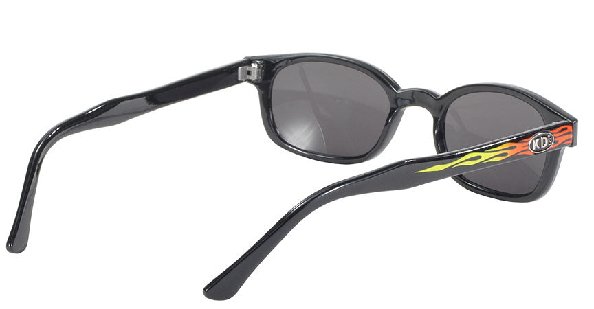 KD's Original Black 1 Pair Flame Smoke Lens Old School Biker Sunglasses 3010