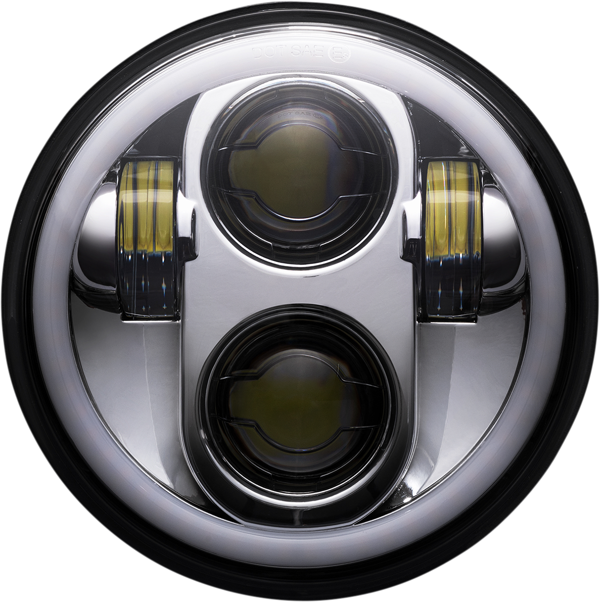 Custom Dynamics ProGLOW LED Chrome Headlamp with Color Halo for 1957-2022 Harley