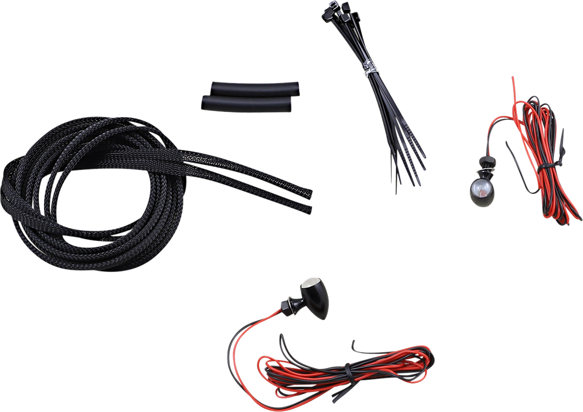 Custom Dynamics Black Red Micro Bullet LED Rear Motorcycle Turn Signals Harley