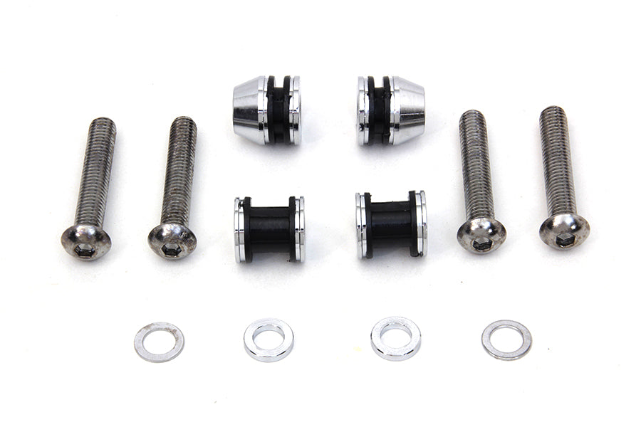 VTwin Chrome Saddlebag Docking Hardware Kit 2006-2017 Harley Dyna FXD FXDWG