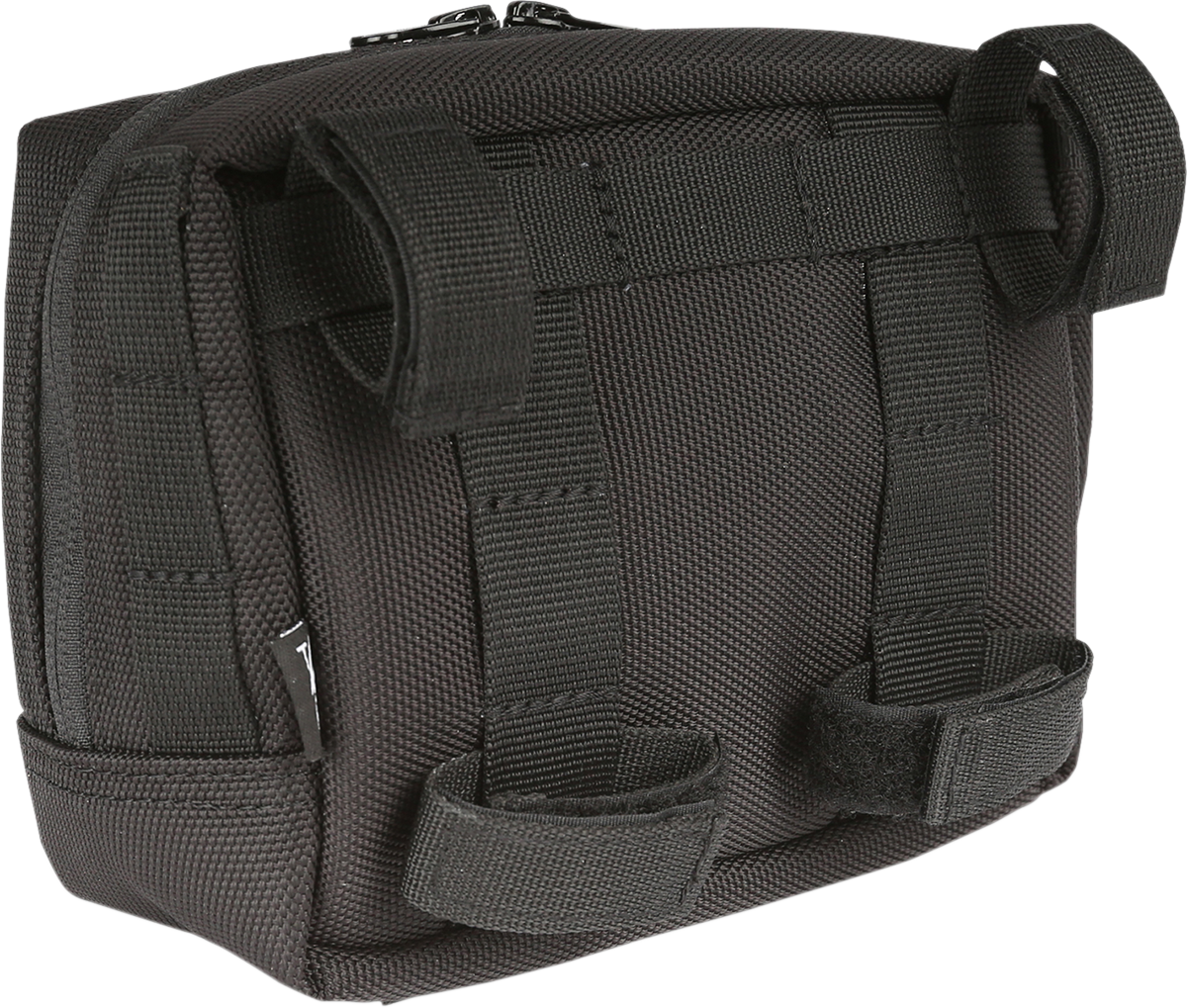 Thrashin Black Molle Webbing Motorcycle Front Handlebar Rear Sissybar Bag Plus