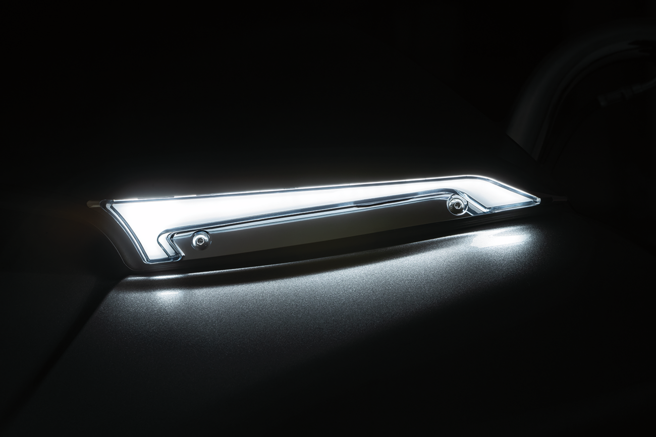 Kuryakyn Tracer LED Chrome Windshield Trim Lights for 2015-23 Harley Road Glide