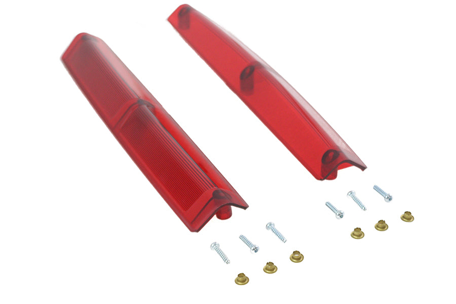 VTwin Red Tour Pak Side Marker Lens Set fits 1979-2005 Harley Electra Glide FLHT